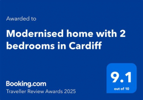Modernised home with 2 bedrooms in Cardiff